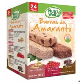 Nutriwell Nutri Well barras de amaranto 24P/30G - KOZ-DespensayMas-Nutriwell