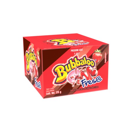 Mondelez Media Caja Chicle Bubbaloo Fresa 16C/50P-DespensayMas-Mondelez