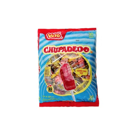 Vero Caja Paleta chupadedo rojo 24B/30P-DespensayMas-Vero