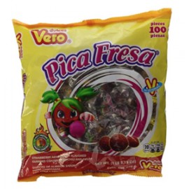 MayoreoTotal Caja Goma Pica Fresa 24C/100P-DespensayMas-MayoreoTotal