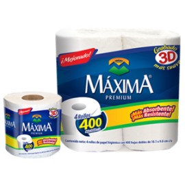 Maxima Bulto papel higiénico Maxima Premium 1R/400H/48R-DespensayMas-Maxima