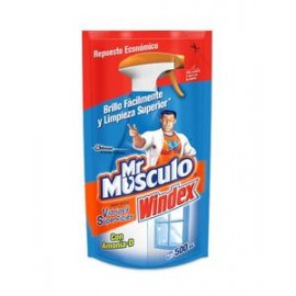 SC Johnson Caja Limpiador Mr Musculo Windex Vidrios Doy Pack 500M/12P-DespensayMas-SC Johnson