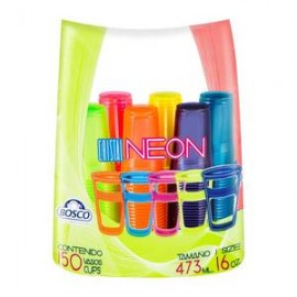 Bosco Vasos desechables Bosco Neon 150P/16 OZ - ZK-DespensayMas-Bosco