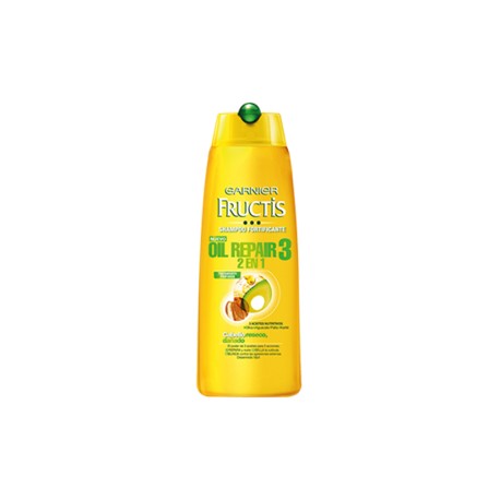 Garnier Caja shampoo Fructis Oil reparador 2en1 3 aceites 12P/650M-DespensayMas-Garnier