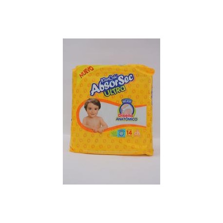 Kimberly Clark Media Caja Pañal Absorsec Chico 14P/4C-DespensayMas-Kimberly Clark