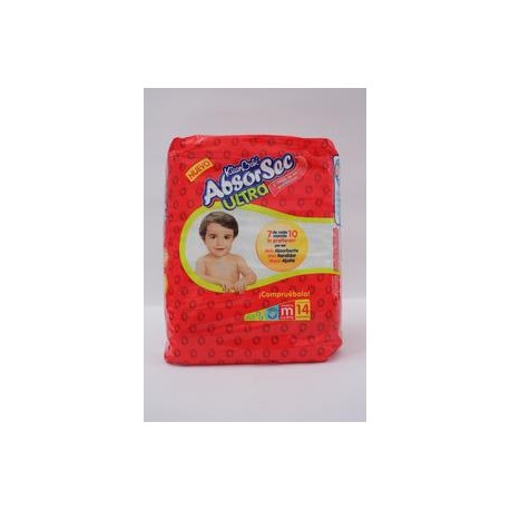 Kimberly Clark Media Caja Pañal Absorsec Mediano 14 P/3C-DespensayMas-Kimberly Clark