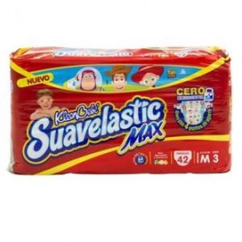 Kimberly Clark Media Caja Pañal Suavelastic Max Mediano 42P/2C-DespensayMas-Kimberly Clark