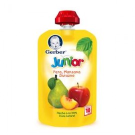 Nestlé Caja papilla Gerber junior manzana, pera y durazno 120G/12P-DespensayMas-Nestlé