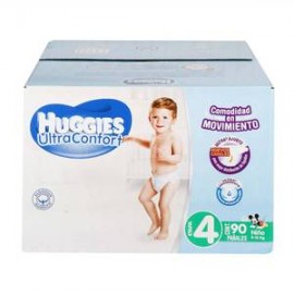 Kimberly Clark Pañales Etapa 4 Huggies UltraConfort 90P Niño - ZK-DespensayMas-Kimberly Clark