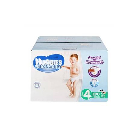 Kimberly Clark Pañales Etapa 4 Huggies UltraConfort 90P Niño - ZK-DespensayMas-Kimberly Clark