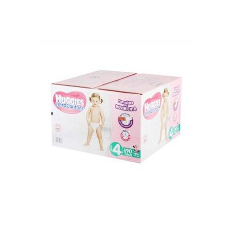 Kimberly Clark Pañales Etapa 4 Huggies Niña UltraConfort 90P - ZK-DespensayMas-Kimberly Clark