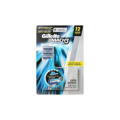 Procter & Gamble Cartuchos para Afeitar Gillette Mach 3 Turbo 12P - ZK-DespensayMas-Procter & Gamble
