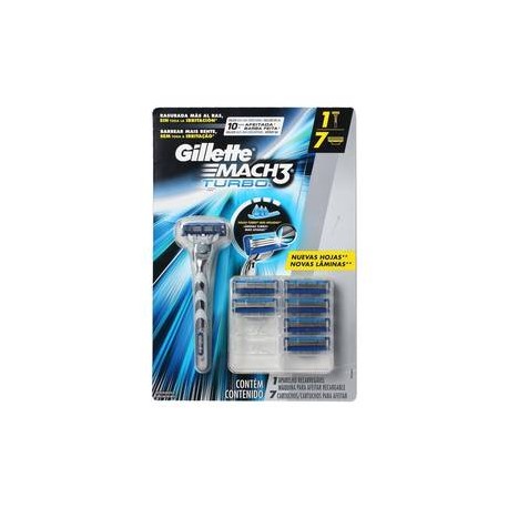 Procter & Gamble Máquina para Afeitar Gillette Mach3 Turbo 7P - ZK-DespensayMas-Procter & Gamble