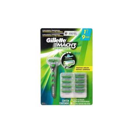 Procter & Gamble Máquina para Afeitar Gillette Mach3 Sensitive Recargable 8P para afeitar - ZK-DespensayMas-Procter & Gamble