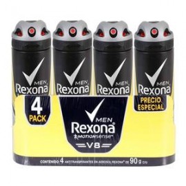 Unilever Antitranspirante Rexona V8 Men 4P/90G - ZK-DespensayMas-Unilever