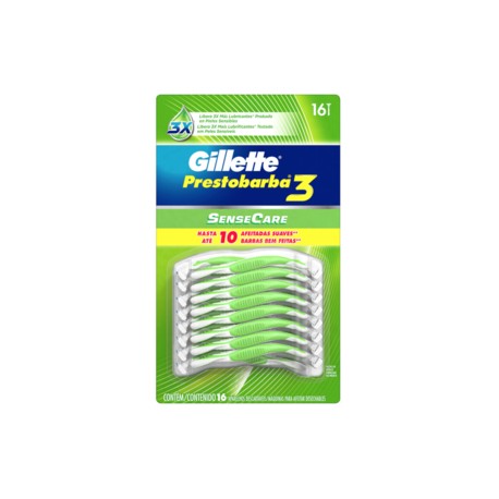 Procter & Gamble Gillette Prestobarba 3 rastrillo desechable 16P - KOZ-DespensayMas-Procter & Gamble