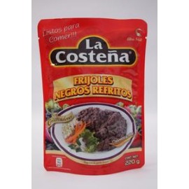 La Costeña Media Caja Frijol Negro Refrito Bolsa 220G/6P-DespensayMas-La Costeña