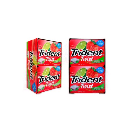 Mondelez Media Caja Chicle Trident Twist Fresa Limon 9B/10P-DespensayMas-Mondelez