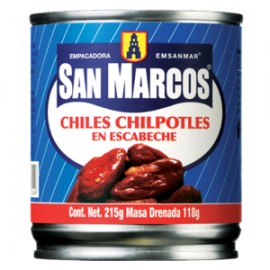 San Marcos Caja Chiles Chipotles en Escabeche 215G/24P-DespensayMas-San Marcos