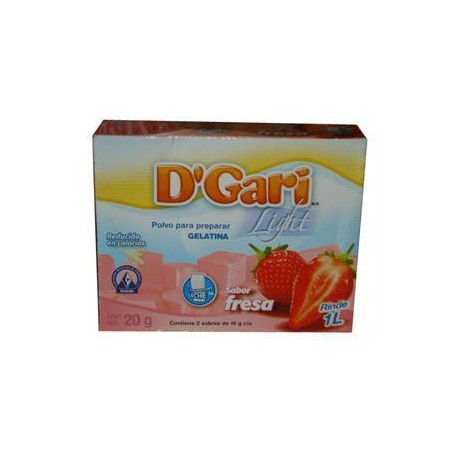 DÂ´Gari Caja Gelatina D'Gari Light Fresa Leche 20G/24P-DespensayMas-DÂ´Gari