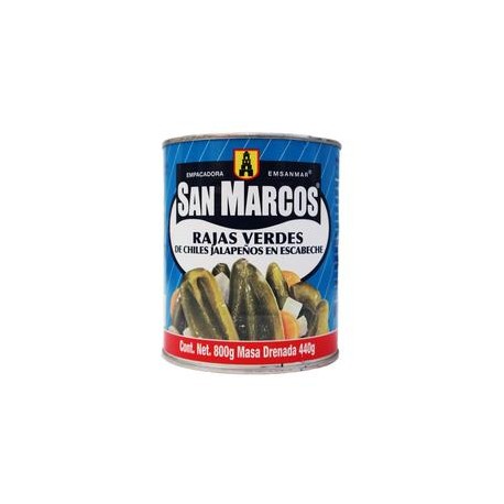 San Marcos Media Caja Chiles Rajas 800G/6P-DespensayMas-San Marcos