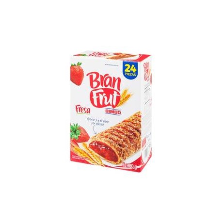 Grupo Bimbo Barras de Hojaldre Bran Frut Sabor Fresa 24P/40G - ZK-DespensayMas-Grupo Bimbo