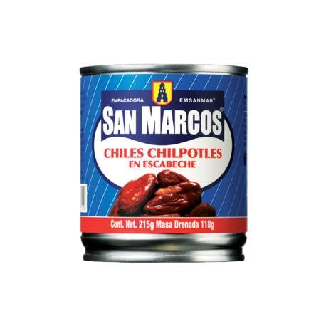 San Marcos Caja Chiles Chipotles en Escabeche 215G/24P-DespensayMas-San Marcos