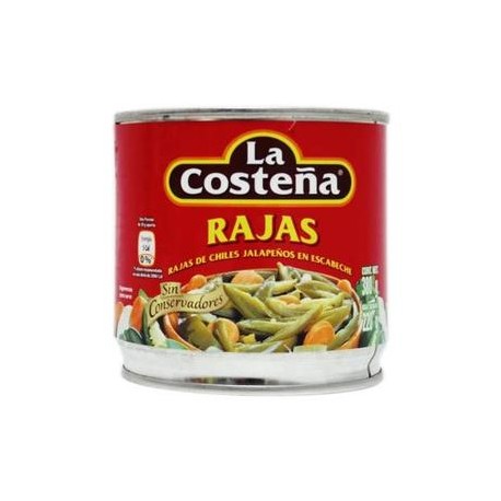 La Costeña Media Caja Chiles Rajas 380G/12P-DespensayMas-La Costeña