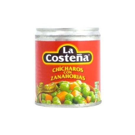 La Costeña Media Caja Chicharo con Zanahoria 220G/12P-DespensayMas-La Costeña