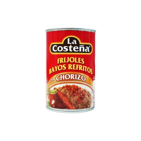 La Costeña Caja Frijol Bayo Refrito con Chorizo 440G/12P-DespensayMas-La Costeña