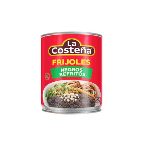 La Costeña Caja Frijoles Refritos negros 12L/580G-DespensayMas-La Costeña