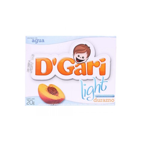 DÂ´Gari Media Caja Gelatina D'Gari Light Durazno 20G/12P-DespensayMas-DÂ´Gari