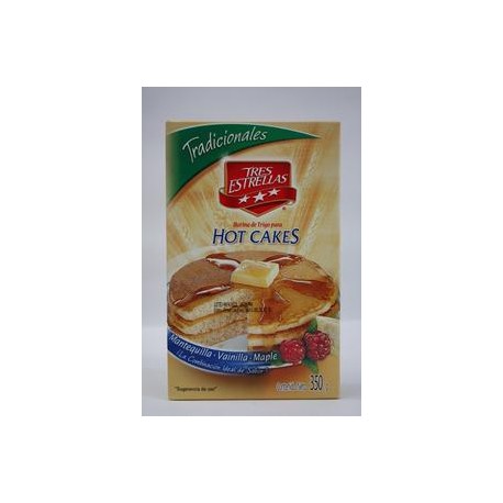 La Moderna Medio Paquete Harina Hot Cakes Tres Estrellas Tradicional 350G/6P-DespensayMas-La Moderna