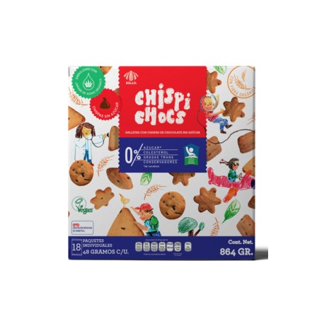 Chispi Chocs Chispi Chocs galletas con chispas de chocolate sin azúcar 18P/48G - KOZ-DespensayMas-Chispi Chocs