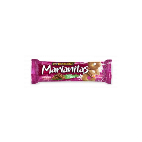 La Moderna Media Caja Galletas Marianitas Nuez 185G/10P-DespensayMas-La Moderna