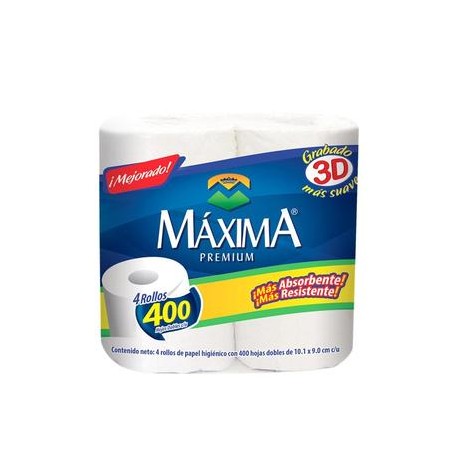 Maxima Bulto papel higiénico Maxima Premium 400H/4R/12P-DespensayMas-Maxima