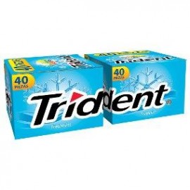 Mondelez Caja Chicles Adams Trident 4S FreshMint 40C/40P-DespensayMas-Mondelez