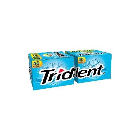 Mondelez Caja Chicles Adams Trident 4S FreshMint 40C/40P-DespensayMas-Mondelez