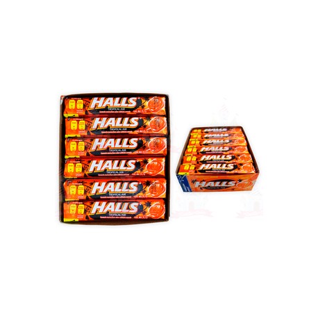 Mondelez Caja Dulces Halls tropical air 30C/12P-DespensayMas-Mondelez