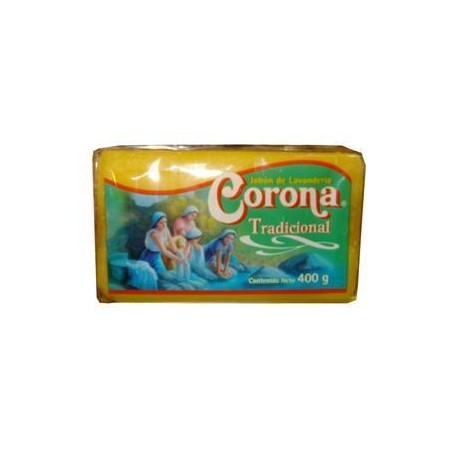 La Corona Caja de jabón en barra Corona con envoltura color amarillo 400G/25P-DespensayMas-La Corona