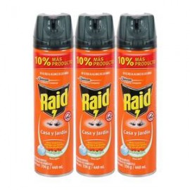 SC Johnson Pack insecticida Raid casa y jardín 3P/440M - ZK-DespensayMas-SC Johnson