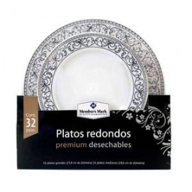 Member´s Mark Platos Redondos Desechables Member's Mark 32P - ZK-DespensayMas-Member´s Mark