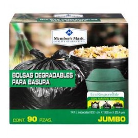 Member´s Mark Bolsa para Basura Member's Mark Jumbo Biodegradable 90P - ZK-DespensayMas-Member´s Mark