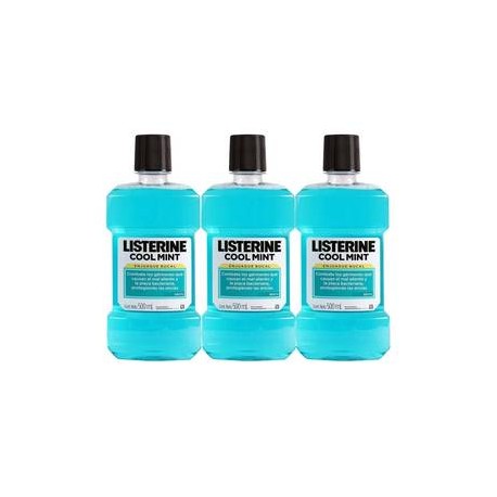 Johnson & Johnson Enjuague Bucal Listerine Cool Mint 3P/500M - ZK-DespensayMas-Johnson & Johnson