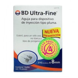 BD Ultra Fine Aguja para dispositivo de inyeccion tipo pluma 10P - KOZ-DespensayMas-BD Ultra Fine