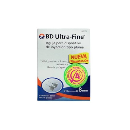 BD Ultra Fine Aguja para dispositivo de inyeccion tipo pluma 10P - KOZ-DespensayMas-BD Ultra Fine