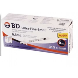 BD Ultra Fine Jeringa Bd Ultra Fine Insulina 0.3 mL 1 10P - KOZ-DespensayMas-BD Ultra Fine