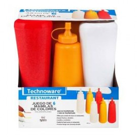 Technoware Envases Technoware para Cátsup, Mayonesa o Mostaza 6P - ZK-DespensayMas-Technoware