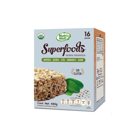 Nutriwell Nutri Well barra orgánica superfoods 16P/30G - KOZ-DespensayMas-Nutriwell